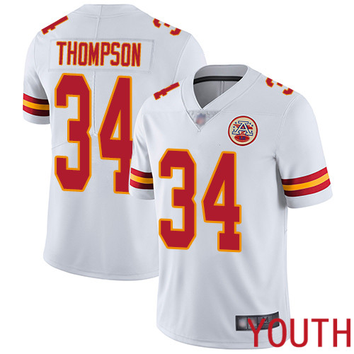 Youth Kansas City Chiefs #34 Thompson Darwin White Vapor Untouchable Limited Player Football Nike NFL Jersey